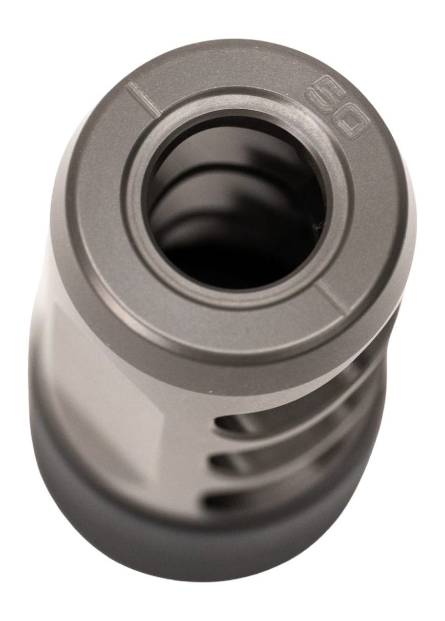 Area 419 Hellfire Ti Self-Timing Muzzle Brake .50 Cal 5/8x24 Titanium