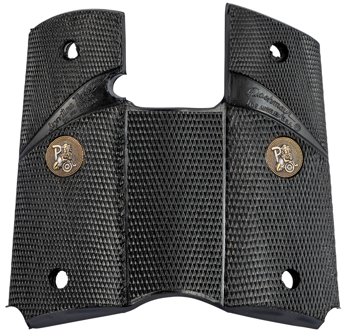Pachmayr Signature Wraparound Pistol Grip Checkered Black Rubber - Colt Officer