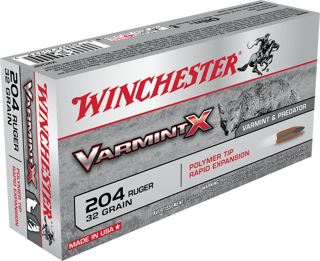Winchester Ammo Varmint X 204 Ruger 32gr Polymer Tip Rapid Expansion 20 Rd - Box or Case