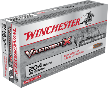 Winchester Ammo Varmint X 204 Ruger 32gr Polymer Tip Rapid Expansion 20 Rd - Box or Case
