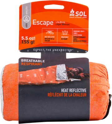 Survive Outdoors Longer SOL Escape Lite Bivvy Orange 5.5 oz - Waterproof Emergency Shelter