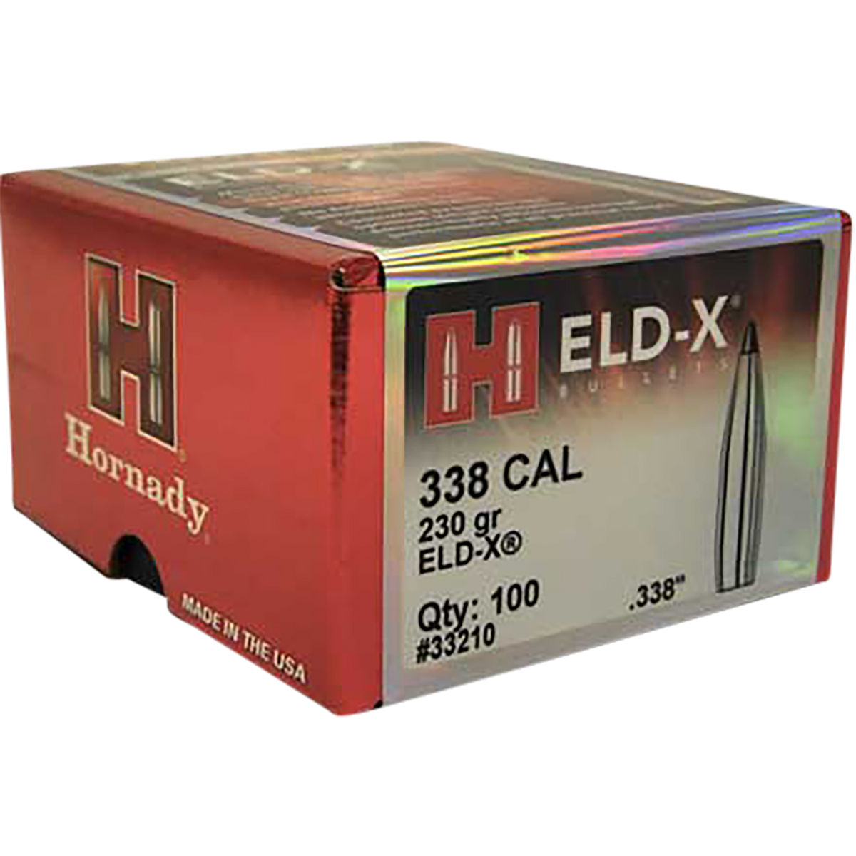 Hornady ELD-X .338 Cal 230gr Reloading Bullets - 100 Per Box