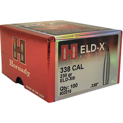 Hornady ELD-X .338 Cal 230gr Reloading Bullets - 100 Per Box