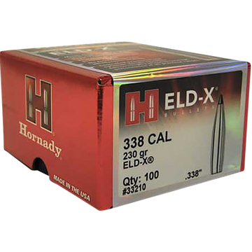 Hornady ELD-X .338 Cal 230gr Reloading Bullets - 100 Per Box
