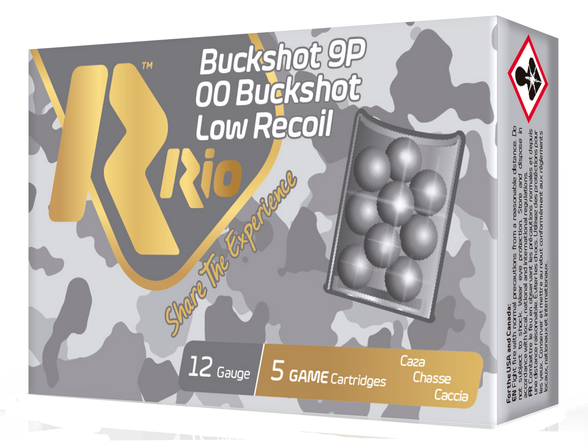 Rio Ammunition Royal Buck Low Recoil 12 Gauge 2.75" 9-Pellet 00 Buckshot 5 Rd - Box or Case