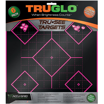 TruGlo TG14P6 Tru-See Self-Adhesive 5-Diamond 12x12 Splatter Target 6 Pack