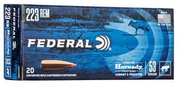 Federal Varmint & Predator 223 Rem 53gr Hornady V-Max 20 Rd - Box or Case