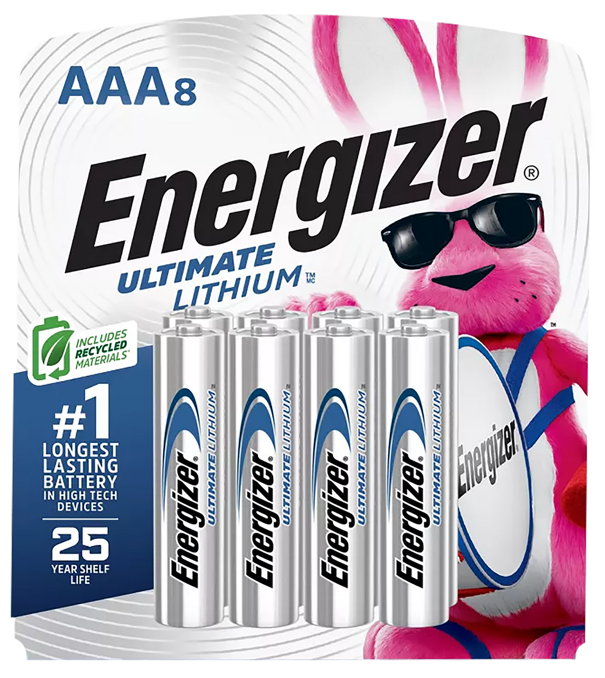 Energizer L92SBP8H3 AAA Ultimate Lithium 1.5V (8-Pack) - Silver