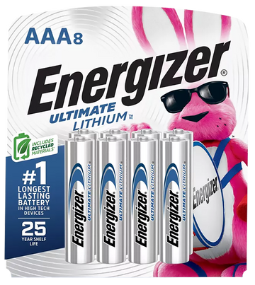 Energizer L92SBP8H3 AAA Ultimate Lithium 1.5V (8-Pack) - Silver
