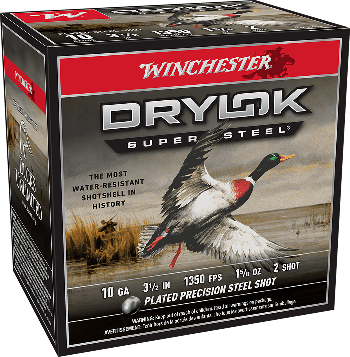 Winchester Ammo Drylok Super Steel Magnum 10 Gauge 3.5" 1-5/8 oz #2 Shot 25 Rd - Box or Case