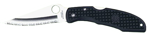 Spyderco C10SBK Endura 4 Lightweight 3.75 VG-10 Stainless Steel Serrated Clip Point FRN Black Handle Folding