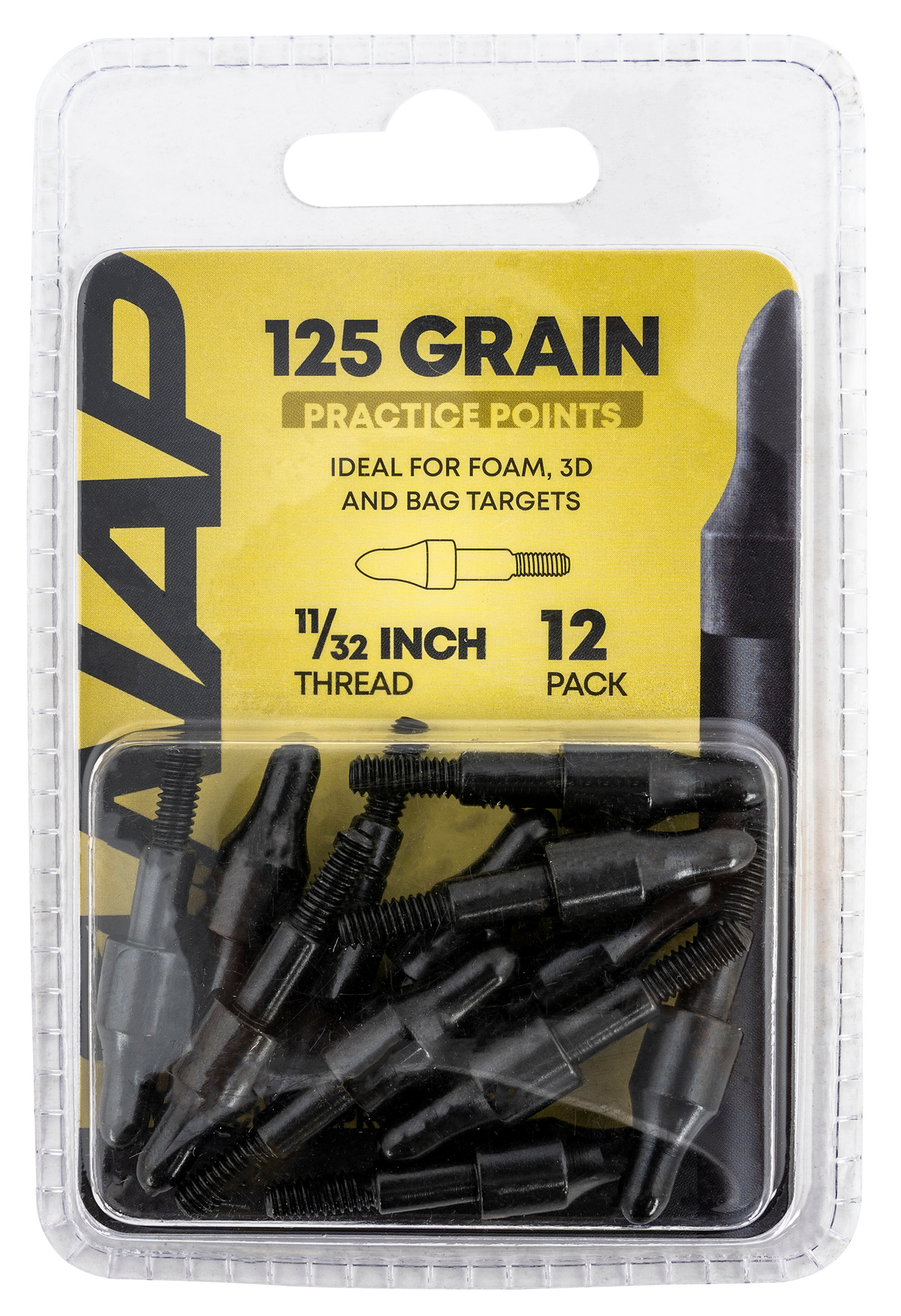 NAP 3D Practice Points Field Tips Fixed 125gr Black - 12 Pack