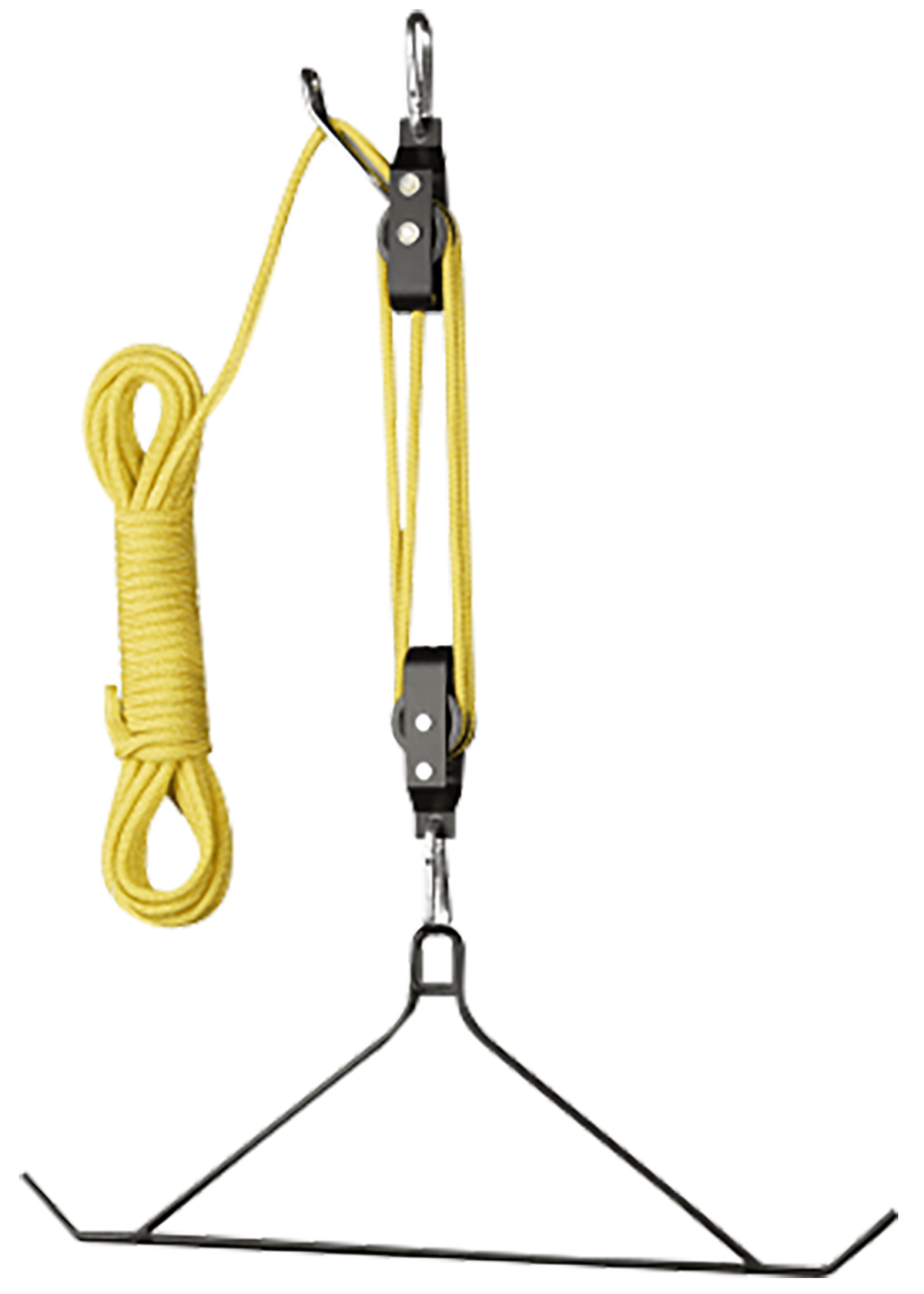 Hunters Specialties HS-00645C 4:1 Ratio Lift System 600 lb Game Hoist with Gambrel - Black/Yellow