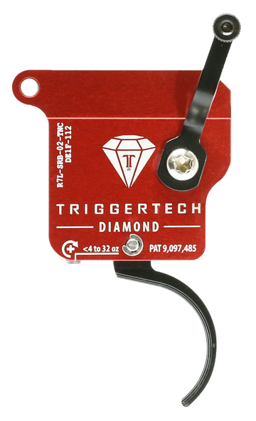 TriggerTech Diamond Remington 700 Single-Stage Traditional Curved Trigger - 0.30-2 lbs - Left Hand - Without Bolt Release