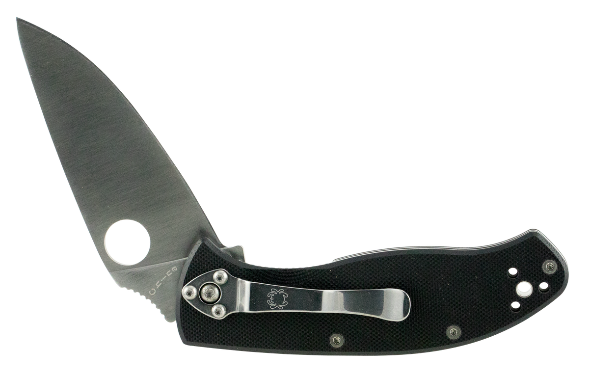 Spyderco C122GP Tenacious 3.39" 8Cr13MoV Drop Point Plain Edge Black G10 Folding Knife