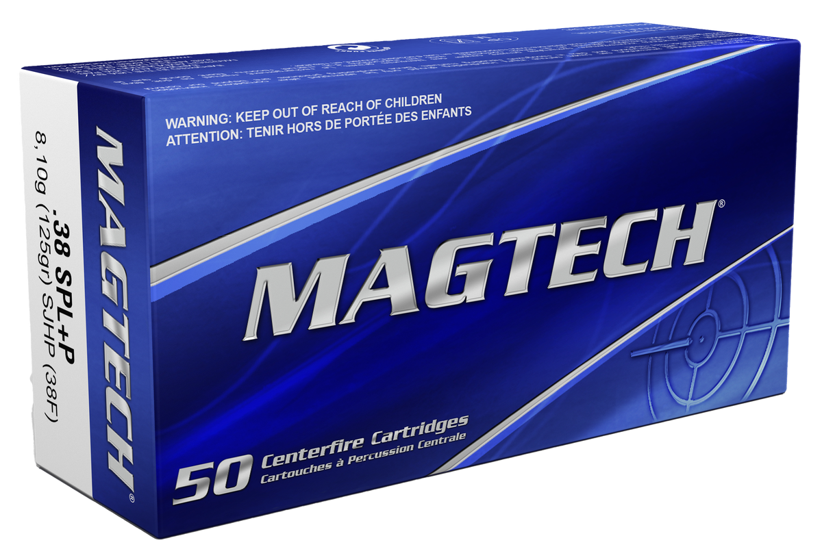Magtech 38F Range/Training 38 Special +P 125gr Semi Jacketed Hollow Point - Box or Case