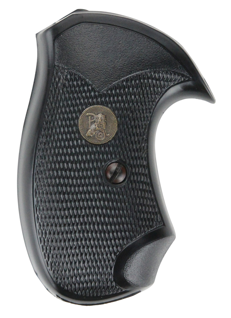 Pachmayr Compact Grip Checkered Black Rubber for S&W J Frame Square Butt
