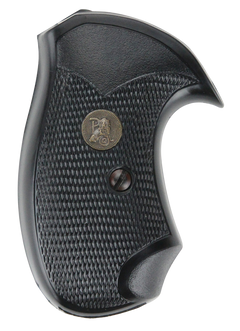 Pachmayr Compact Grip Checkered Black Rubber for S&W J Frame Square Butt