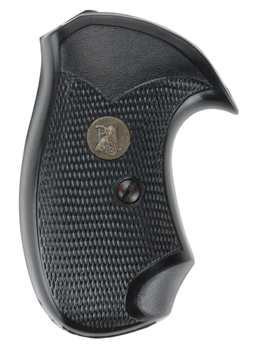 Pachmayr Compact Grip Checkered Black Rubber for S&W J Frame Square Butt