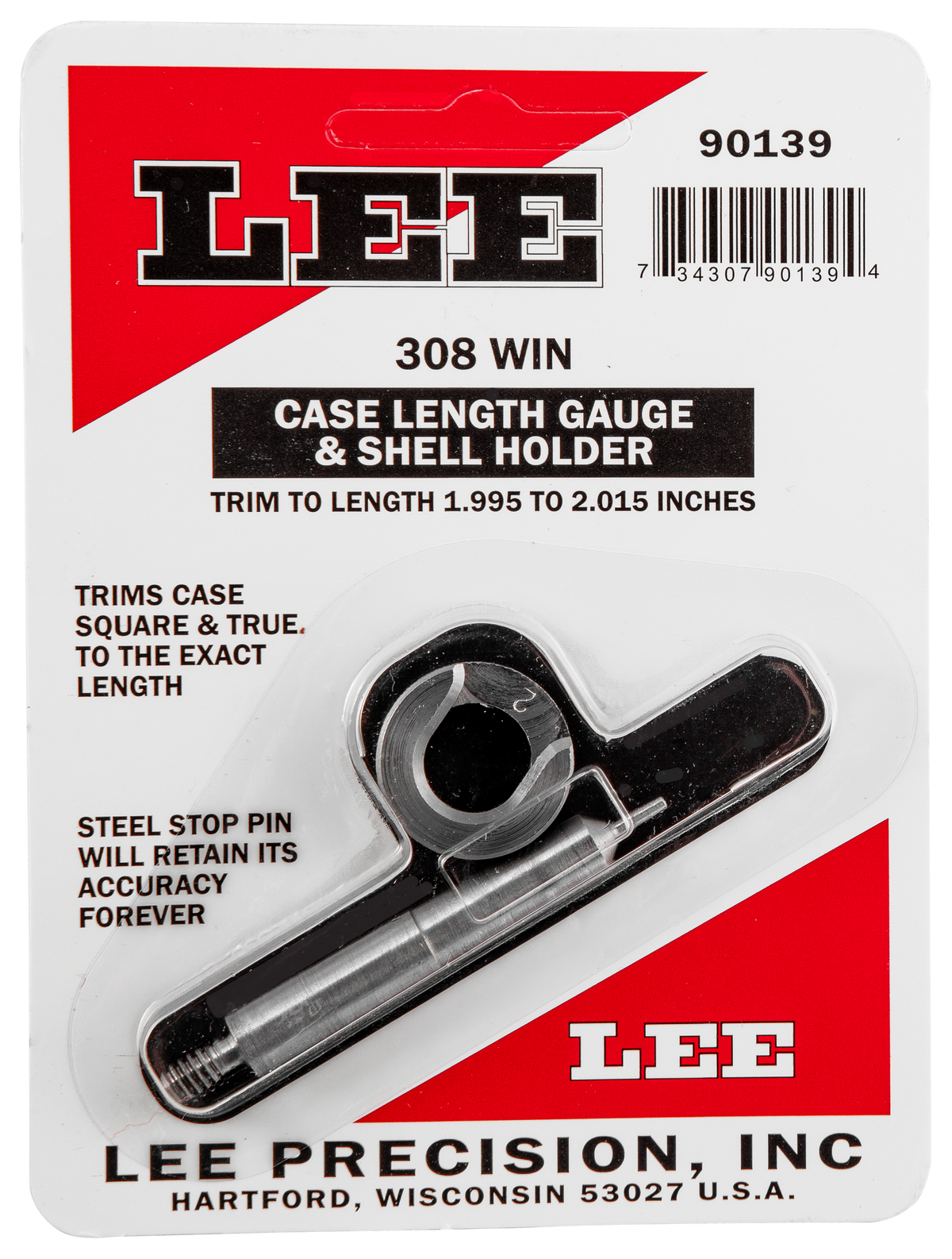 Lee 90139 Case Length Gauge w/ Shell Holder 308 Win