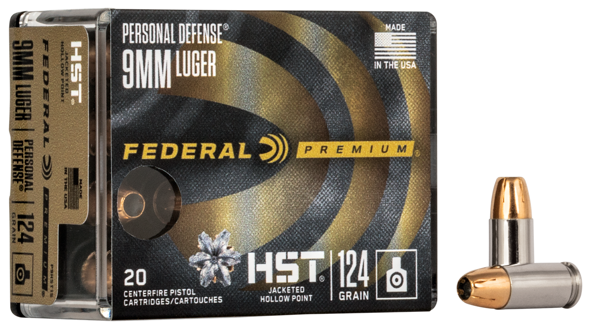 Federal Premium Personal Defense HST 9mm Luger 124gr JHP 20 Rd - Box or Case