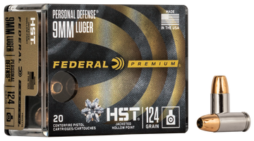 Federal Premium Personal Defense HST 9mm Luger 124gr JHP 20 Rd - Box or Case
