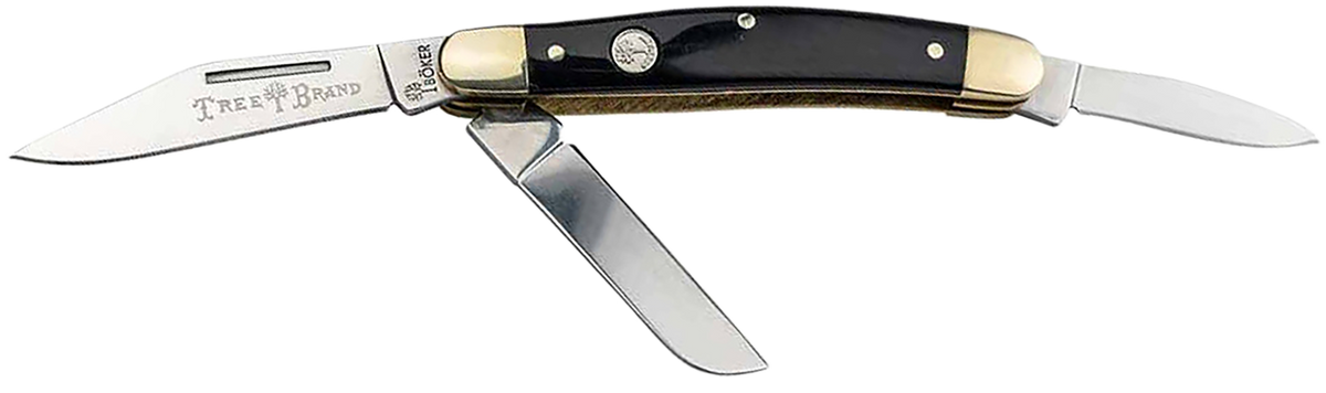 Boker Stockman 2.0 Traditional Large D2 Steel Clip Point/Sheepsfoot/Spey Plain Brown Jigged Bone 4" Folding Knife