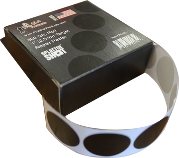 Pro-Shot SplatterShot 1" Repair Pasters Black Self-Adhesive 500 Per Roll