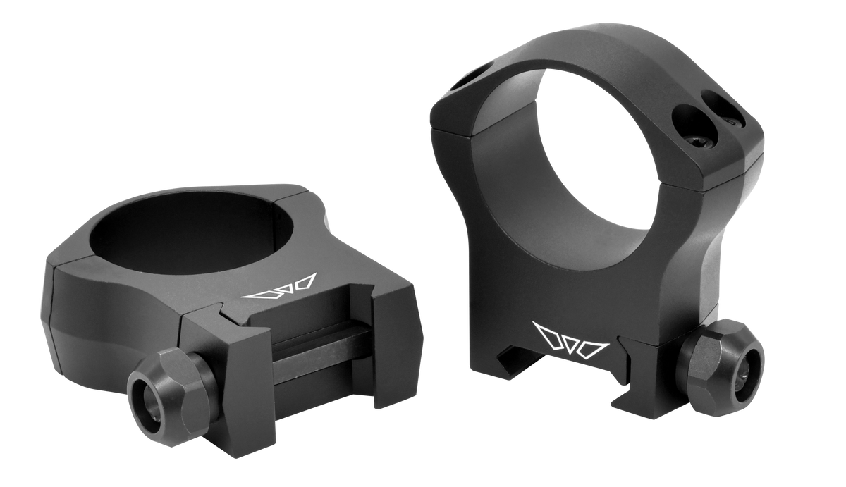 Warne 7215M Mountain Tech 30mm High 0 MOA Scope Rings - Matte Black