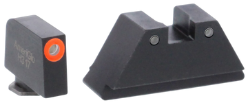 Ameriglo GL452 Optic Compatible Sight Set for Glock XL Tall - Green Tritium Orange Outline Front / Green Tritium Black Outline Rear