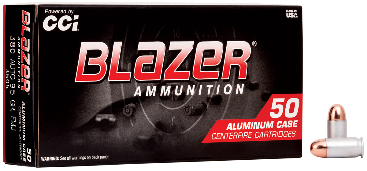CCI 3505 Blazer 380 ACP 95gr Full Metal Jacket 50 Bx/20 Cs - Box or Case