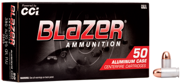 CCI 3505 Blazer 380 ACP 95gr Full Metal Jacket 50 Bx/20 Cs - Box or Case