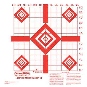 Champion Targets Redfield Sight-In Diamond Paper Pistol/Rifle Target 16" x 16" White/Red 10 Pack