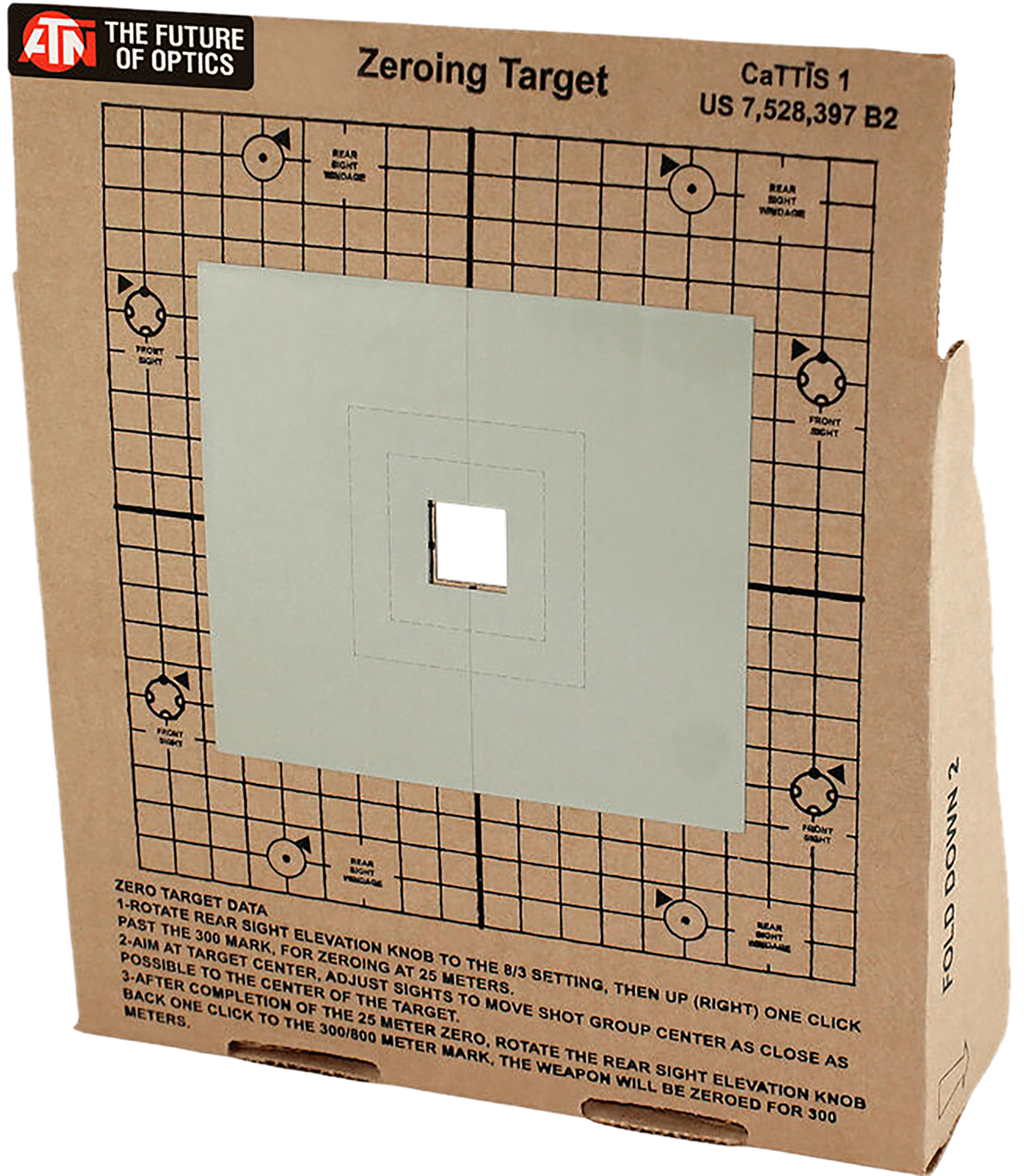 ATN Thermal Target Zeroing Cardboard 16x16 Brown - 3 Targets