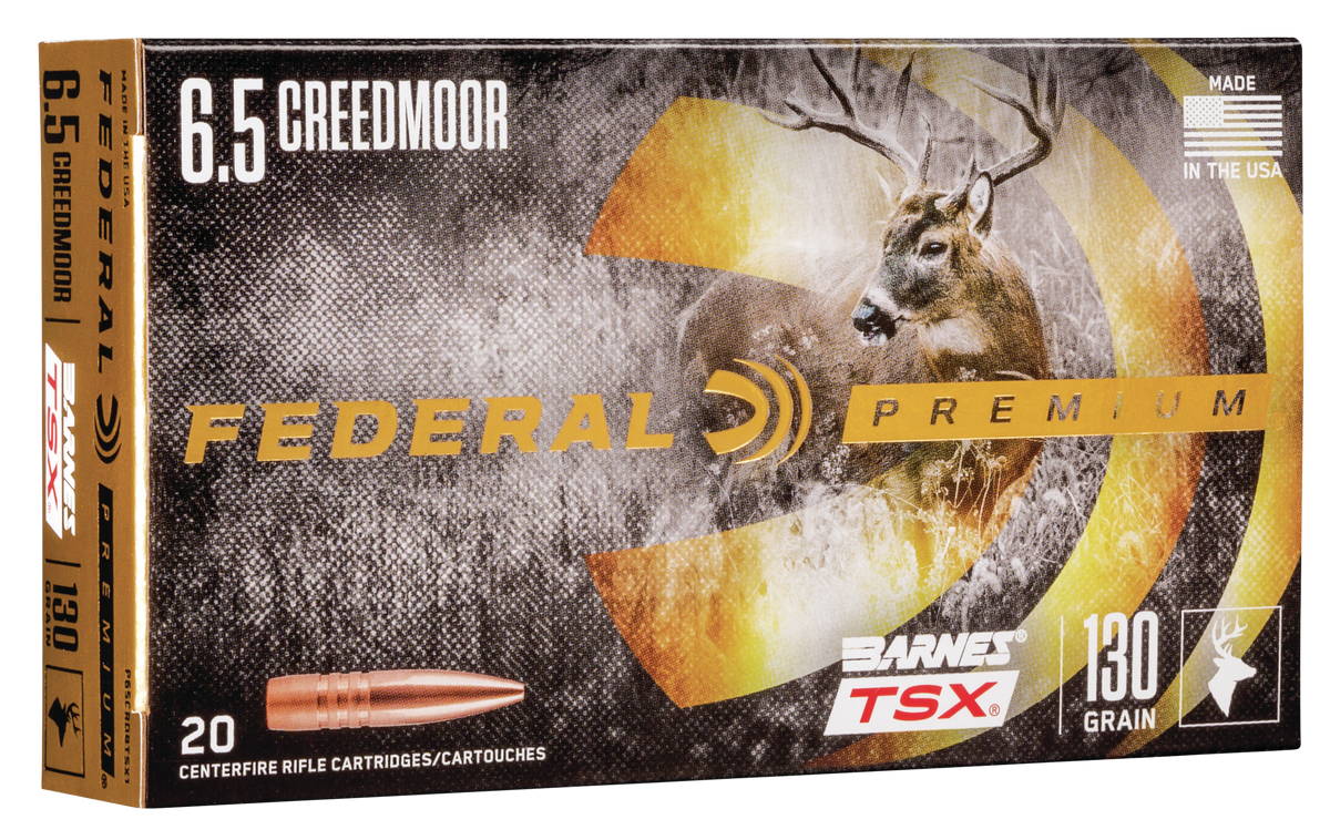 Federal Premium 6.5 Creedmoor 130gr Barnes TSX 20 Rd - Box or Case