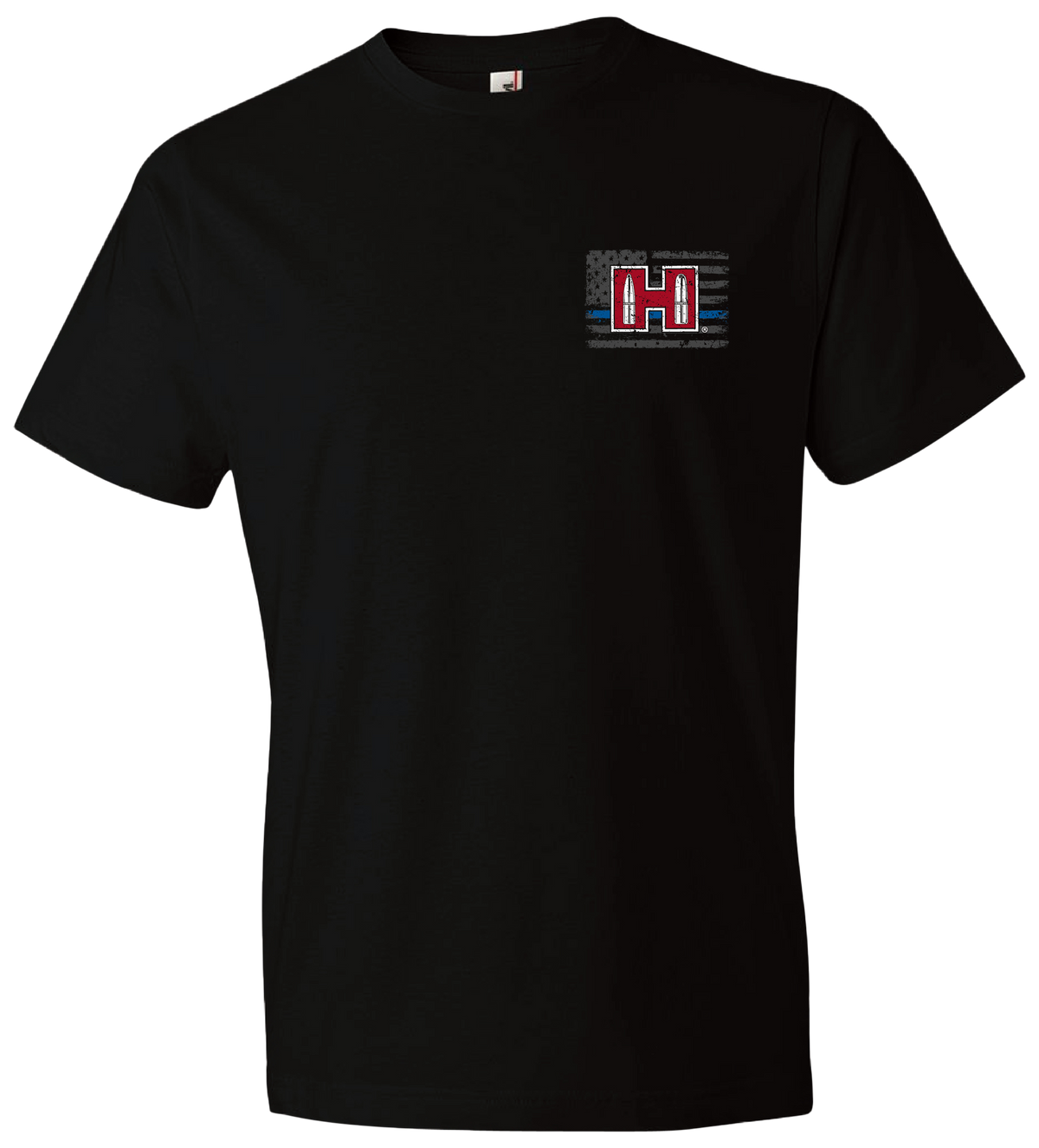 Horizon Design Hornady POW Blue Line Black Cotton Short Sleeve Semi-Fitted XL T-Shirt