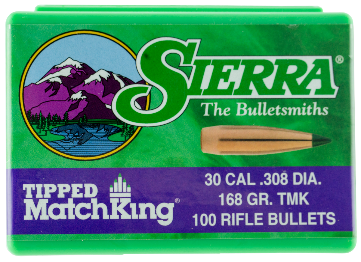 Sierra 7768 Tipped MatchKing 30 Cal .308 168gr Reloading Bullets - 100/Box