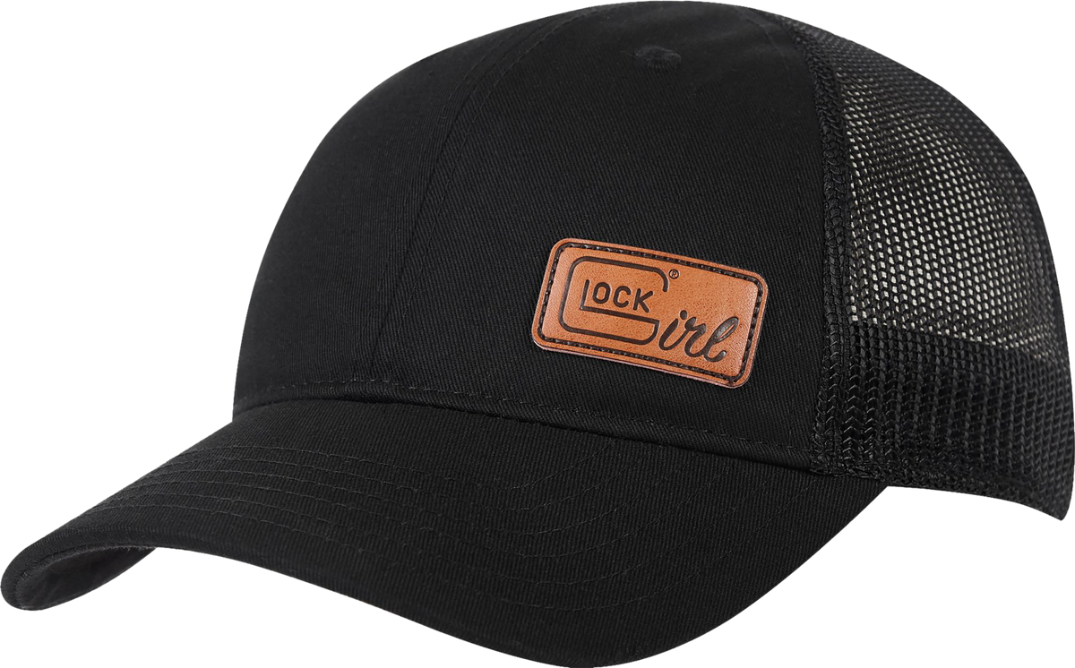 Glock Ponytail Hat - Black with Leather Glock Girl Patch