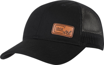 Glock Ponytail Hat - Black with Leather Glock Girl Patch