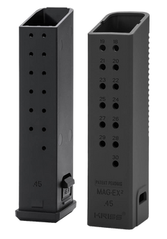 Kriss USA Mag-Ex2 Extension Kit 45 ACP 30-Rd Polymer Black - Compatible w/ Glock 21 Gen3-5