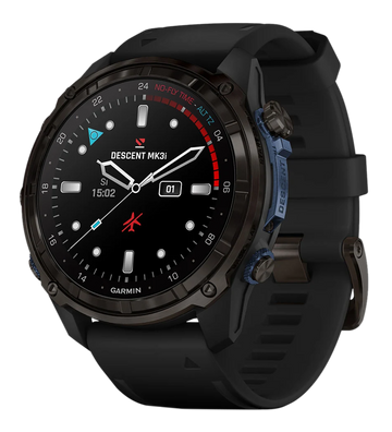 Garmin Descent Mk3i 51mm Carbon Gray DLC Titanium Dive Computer - Black Silicone Band