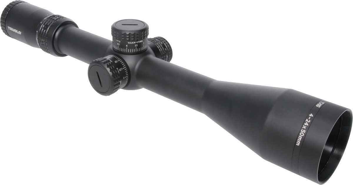 TruGlo TX6 4-24x50mm 30mm Tube FFP Illuminated Milliradian Rifle Scope - Black