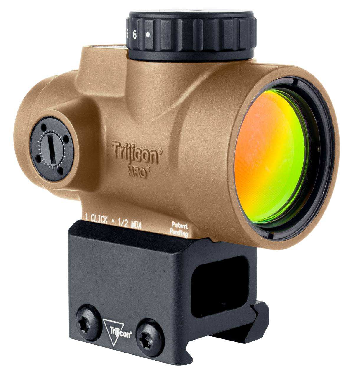 Trijicon MRO SD 1x25mm 2 MOA Green Dot Reflex Sight - Coyote Tan - Lower 1/3 Co-Witness Mount