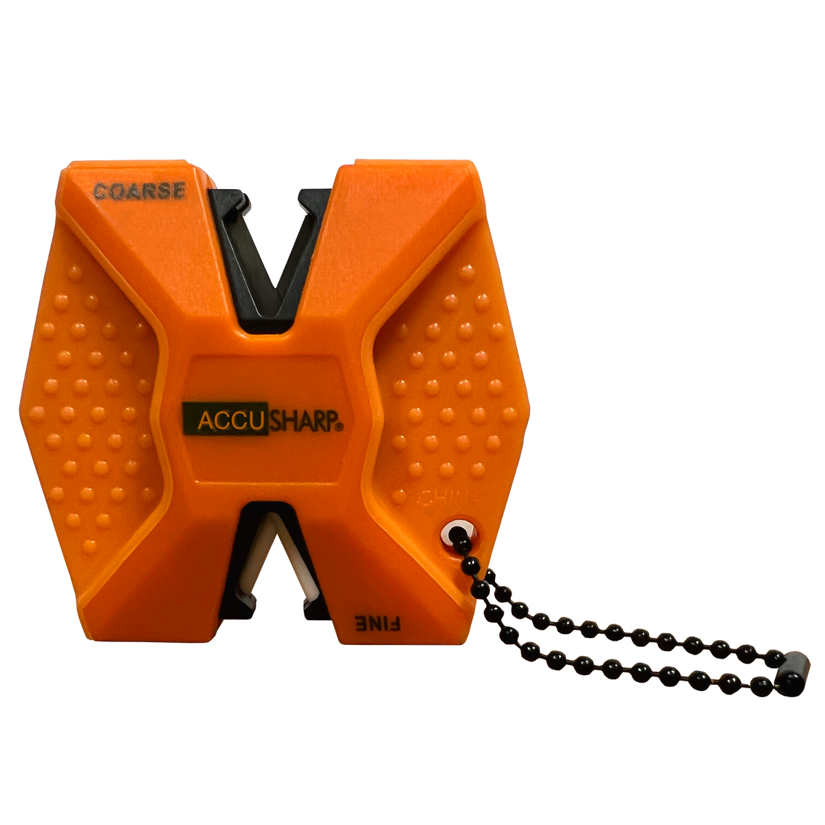 Accusharp 344C 2-Step Hand Held Knife Sharpener Diamond Tungsten Carbide Coarse/Fine Blaze Orange