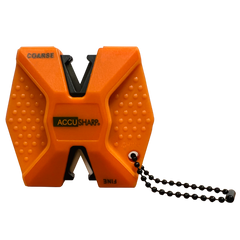 Accusharp 344C 2-Step Hand Held Knife Sharpener Diamond Tungsten Carbide Coarse/Fine Blaze Orange