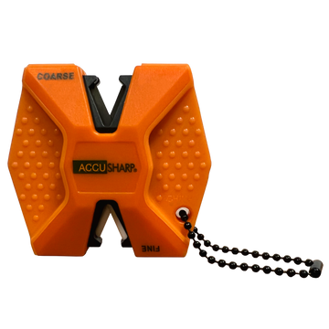 Accusharp 344C 2-Step Hand Held Knife Sharpener Diamond Tungsten Carbide Coarse/Fine Blaze Orange