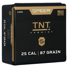 Speer Ammo 1246 TNT .25 Cal .257 87gr Jacketed Hollow Point Rifle Reloading Bullets - 100/Box