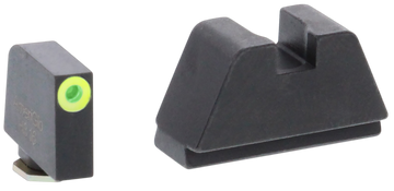 AmeriGlo GL681 Optic Compatible Sight Set for Glock 2XL Tall Green Tritium LumiGreen Outline Front / Black Rear