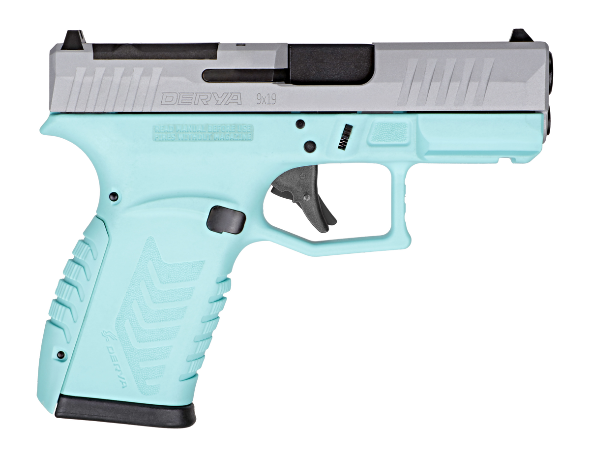 Derya Firearms DY9Z 9mm Luger 3.5" 15+1 Striker-Fired Semi-Auto Pistol - Blue/Silver