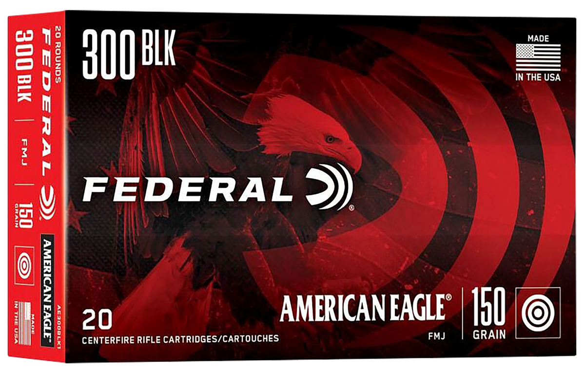 Federal American Eagle 300 Blackout 150gr Full Metal Jacket Boat Tail 20 Rd - Box or Case